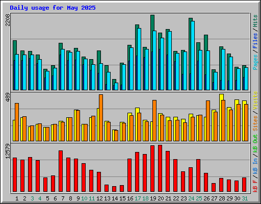 Daily usage for May 2025