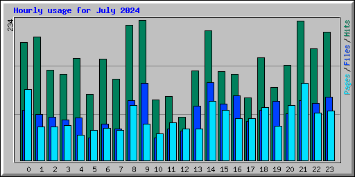 Hourly usage for July 2024