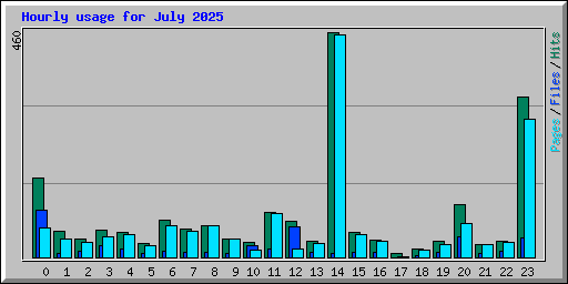 Hourly usage for July 2025
