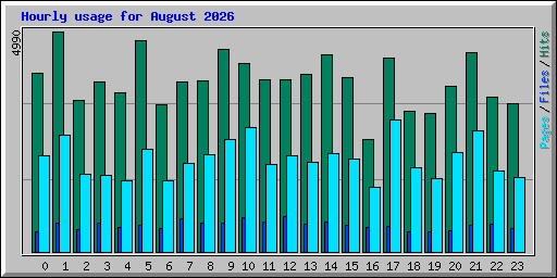 Hourly usage for August 2026