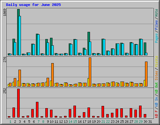 Daily usage for June 2025