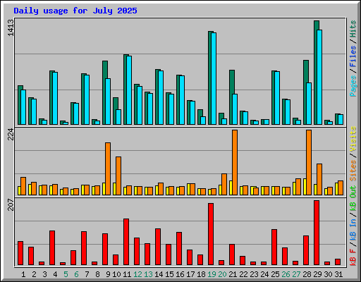 Daily usage for July 2025