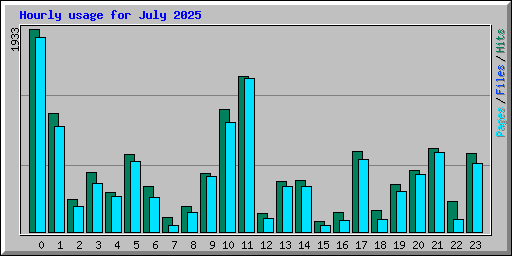 Hourly usage for July 2025